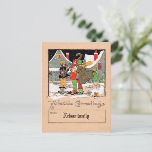 Deco yuletideクリスマスキャロラーポストカード シーズンポストカード (スタンド正面)