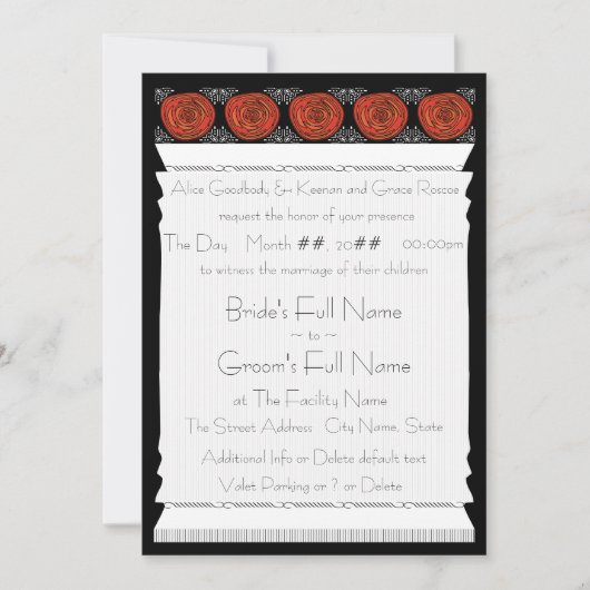 Decofied Roses（結婚式の儀式） 招待状 (正面)