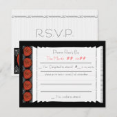 Decofied Roses  (返信カード) 出欠カード (正面/裏面)