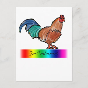 DeColoresのオンドリ ポストカード