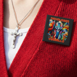 DeColores Cursillo Brush Stroke Rooster Cross Dove 缶バッジ