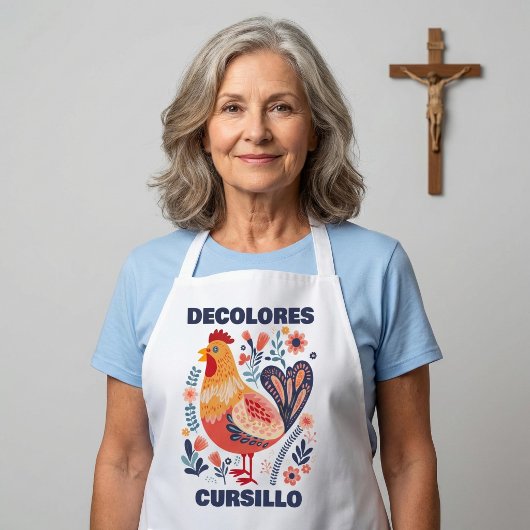 DeColores Cursillo Folk Art Rooster Christian エプロン