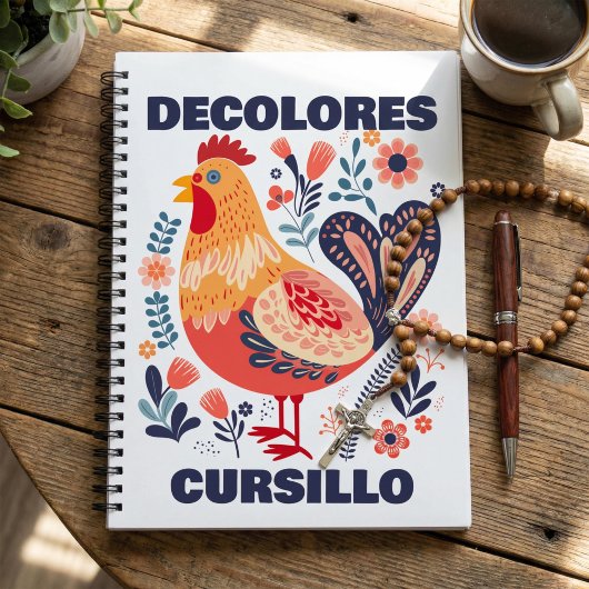 DeColores Cursillo Folk Art Rooster Christian ノートブック