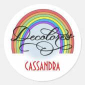 DeColores Cursillo Rainbow Faith Religion ラウンドシール (正面)