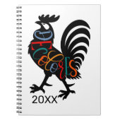 DeColores Cursillo Rooster Black Silhouette  ノートブック (正面)