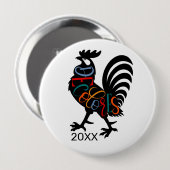 DeColores Cursillo Rooster Black Silhouette  缶バッジ (正面&裏面)