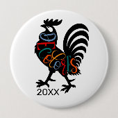 DeColores Cursillo Rooster Black Silhouette  缶バッジ (正面)