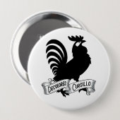 DeColores Cursillo Rooster Silhouette with Banner 缶バッジ (正面&裏面)