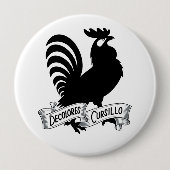 DeColores Cursillo Rooster Silhouette with Banner 缶バッジ (正面)