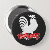 DeColores Cursillo Rooster Silhouette with Banner 缶バッジ (正面&裏面)