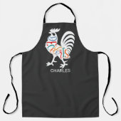 DeColores Cursillo Rooster White Silhouette  エプロン (正面)