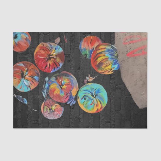 decompageティッシュペーパー、色のAppleバッグ 薄葉紙 (正面)