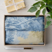 Decompageフローラデザインフランスのブルーイエローパレット 薄葉紙 (ギフト)