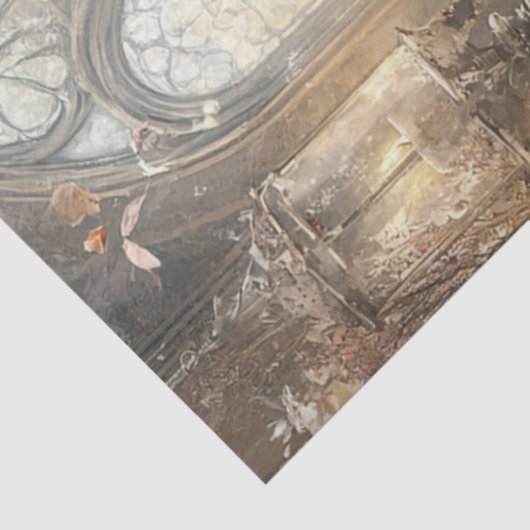 Decompage白いお洒落納屋フクロウのブックアートワーク 薄葉紙 (詳細)