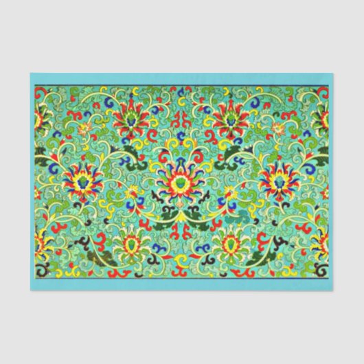 Decompage紙10"x15" -ヴィンテージテキスタイル13 薄葉紙 (正面)