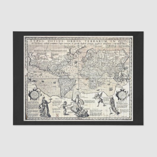 Decompage紙10"x15" -ヴィンテージマップ15 薄葉紙 (正面)