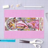 Decompage紙10"x15" - Alphonseミュシャ1 薄葉紙 (クラフト)