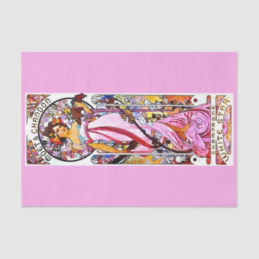 Decompage紙10"x15" - Alphonseミュシャ1 薄葉紙 (正面)