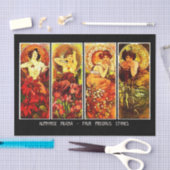 Decompage紙10"x15" - Alphonseミュシャ21 薄葉紙 (クラフト)