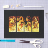 Decompage紙10"x15" - Alphonseミュシャ24 薄葉紙 (クラフト)