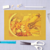 Decompage紙10"x15" - Alphonseミュシャ26 薄葉紙 (クラフト)