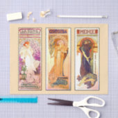 Decompage紙10"x15" - Alphonseミュシャ27 薄葉紙 (クラフト)