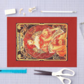 Decompage紙10"x15" - Alphonseミュシャ31 薄葉紙 (クラフト)