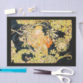 Decompage紙10"x15" - Alphonseミュシャ34 薄葉紙 (クラフト)