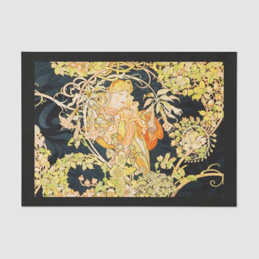 Decompage紙10"x15" - Alphonseミュシャ34 薄葉紙 (正面)