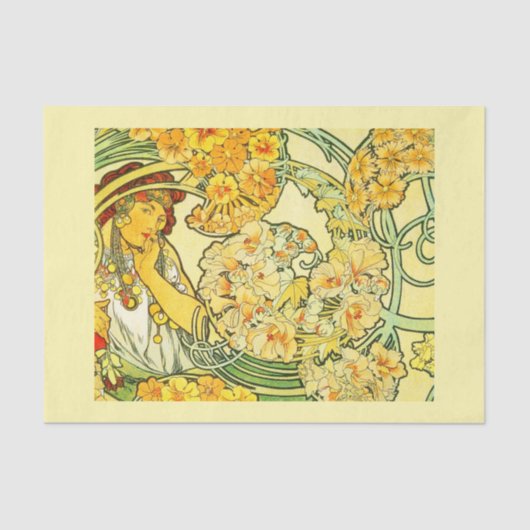 Decompage紙10"x15" - Alphonseミュシャ35 薄葉紙 (正面)