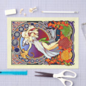 Decompage紙10"x15" - Alphonseミュシャ3 薄葉紙 (クラフト)