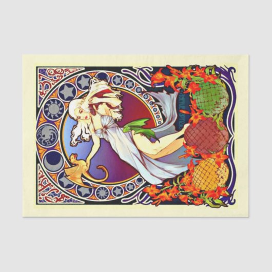 Decompage紙10"x15" - Alphonseミュシャ3 薄葉紙 (正面)