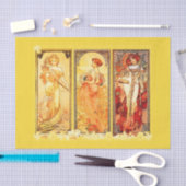 Decompage紙10"x15" - Alphonseミュシャ42 薄葉紙 (クラフト)