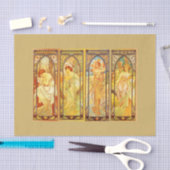 Decompage紙10"x15" - Alphonseミュシャ45 薄葉紙 (クラフト)