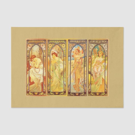 Decompage紙10"x15" - Alphonseミュシャ45 薄葉紙 (正面)