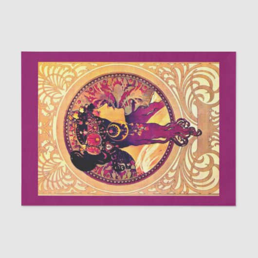 Decompage紙10"x15" - Alphonseミュシャ8 薄葉紙 (正面)