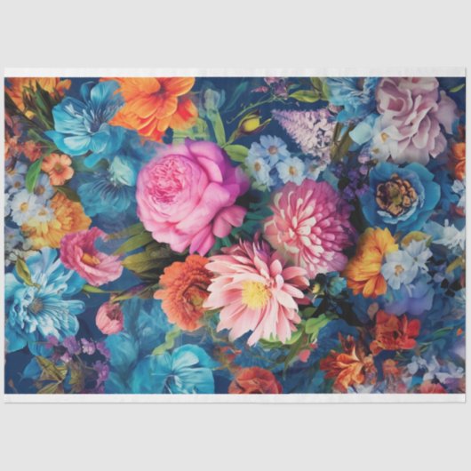 Decompage紙、花の言語を包み込む1 薄葉紙 (正面)