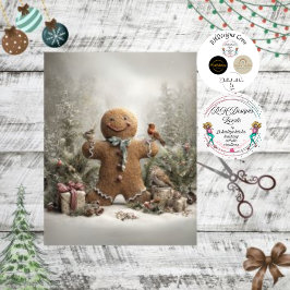 Decompage お洒落 Winter Gingerbreadシーン 薄葉紙