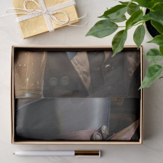 Decompage – 目のパッチを持つ目の猫をギャング –  薄葉紙 (ギフト)