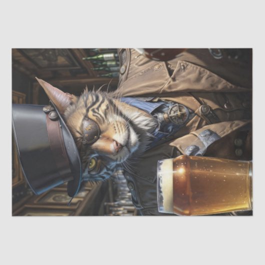 Decompage – 目のパッチを持つ目の猫をギャング –  薄葉紙 (正面)