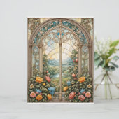 Decompage – 花の付いたステンドウィンドウ (スタンド正面)