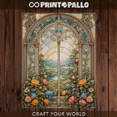 Decompage – 花の付いたステンドウィンドウ