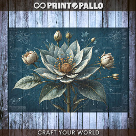 Decompage – 花の青写真 –  薄葉紙