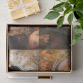 Decompage 4ヴィンテージ秋設定とFluffy Cat 薄葉紙 (ギフト)