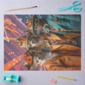 Decompage Chihuahua、ラボおよびピットの服カラフル装 薄葉紙 (クラフト)