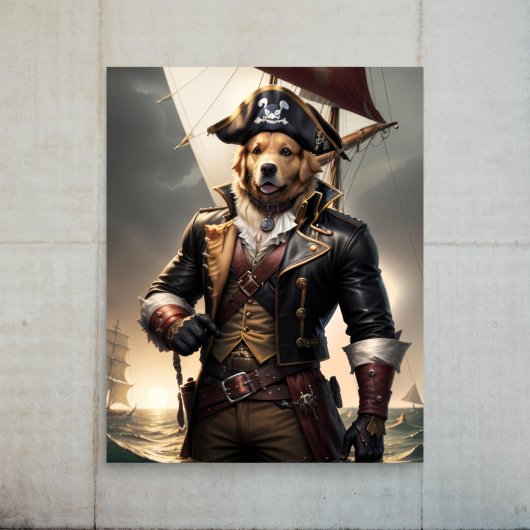 Decompage - Golden Retriever Pirate Dog - 薄葉紙