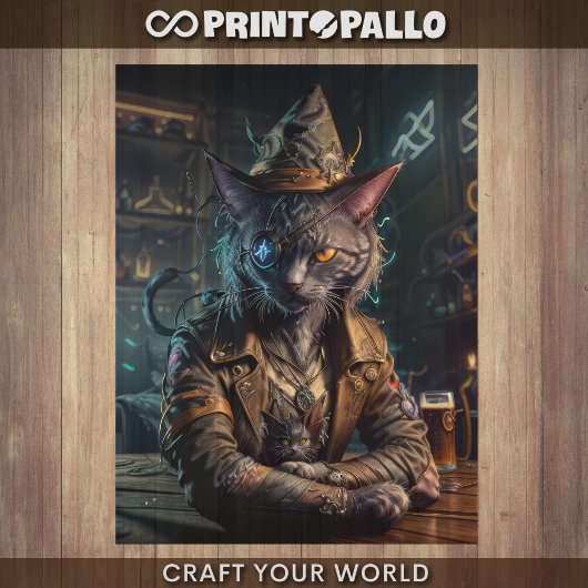 Decompage - Sorceror cat in steampunkファッション – 薄葉紙