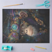 Decompage Steampunkお洒落 Monkeyの色鮮やか変更 薄葉紙 (クラフト)