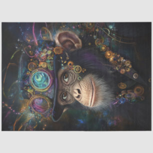 Decompage Steampunkお洒落 Monkeyの色鮮やか変更 薄葉紙