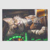Decompage - Steampunk cat with beer - 薄葉紙 (正面)